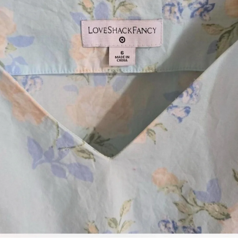 Love shack fancy puff sleeve floral maxi  dress - Picture 3 of 8